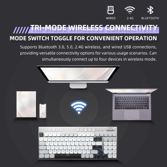 COPY - COPY - Wireless Mechanical Low-Profile Keyboard with 98 Keys - Picture 4 of 5